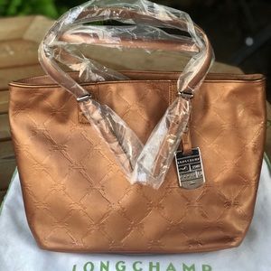 LONGCHAMP Medium LM Cuir Copper Leather Tote